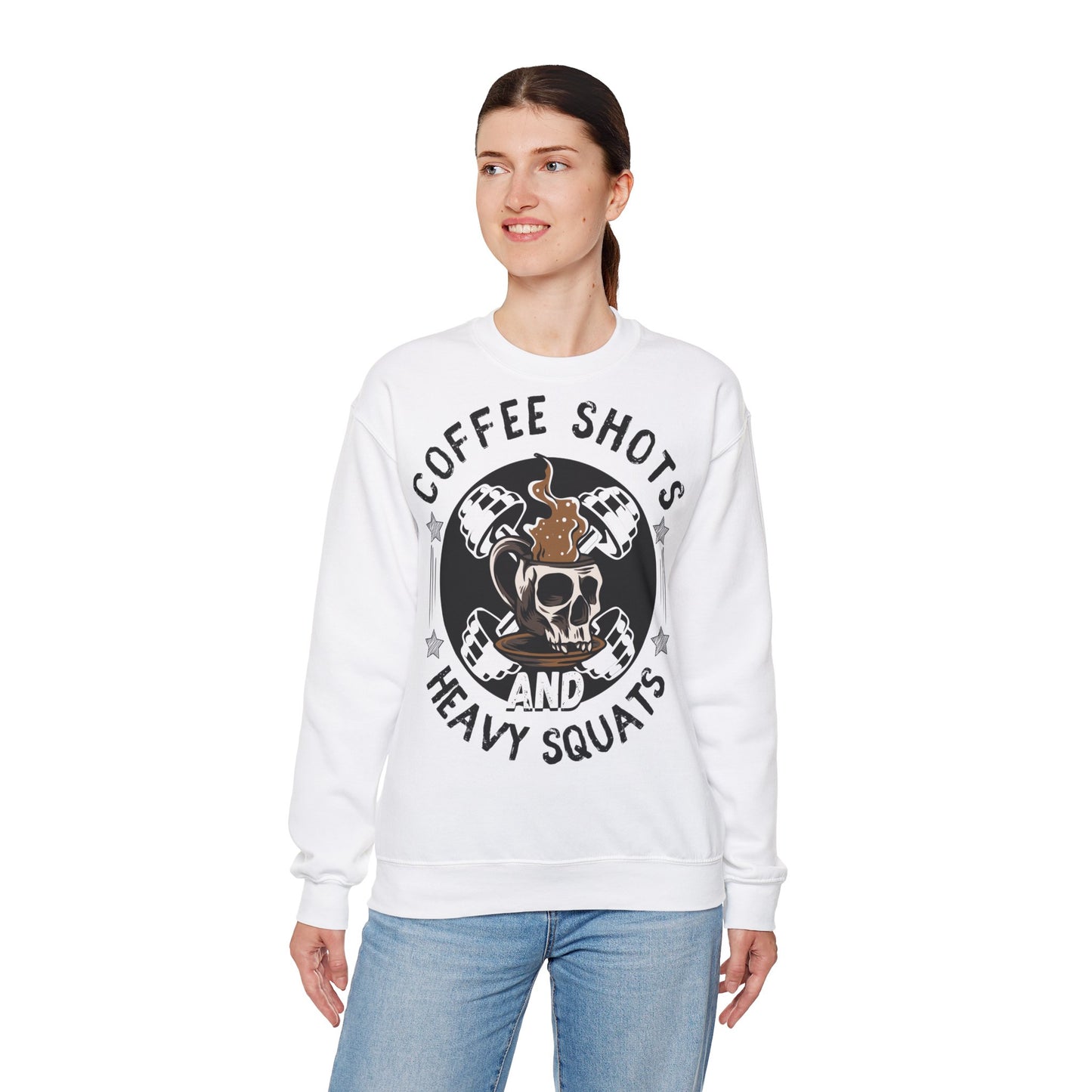Coffee Shots Heavy Squats Sweatshirt - Unisex Fitness Crewneck