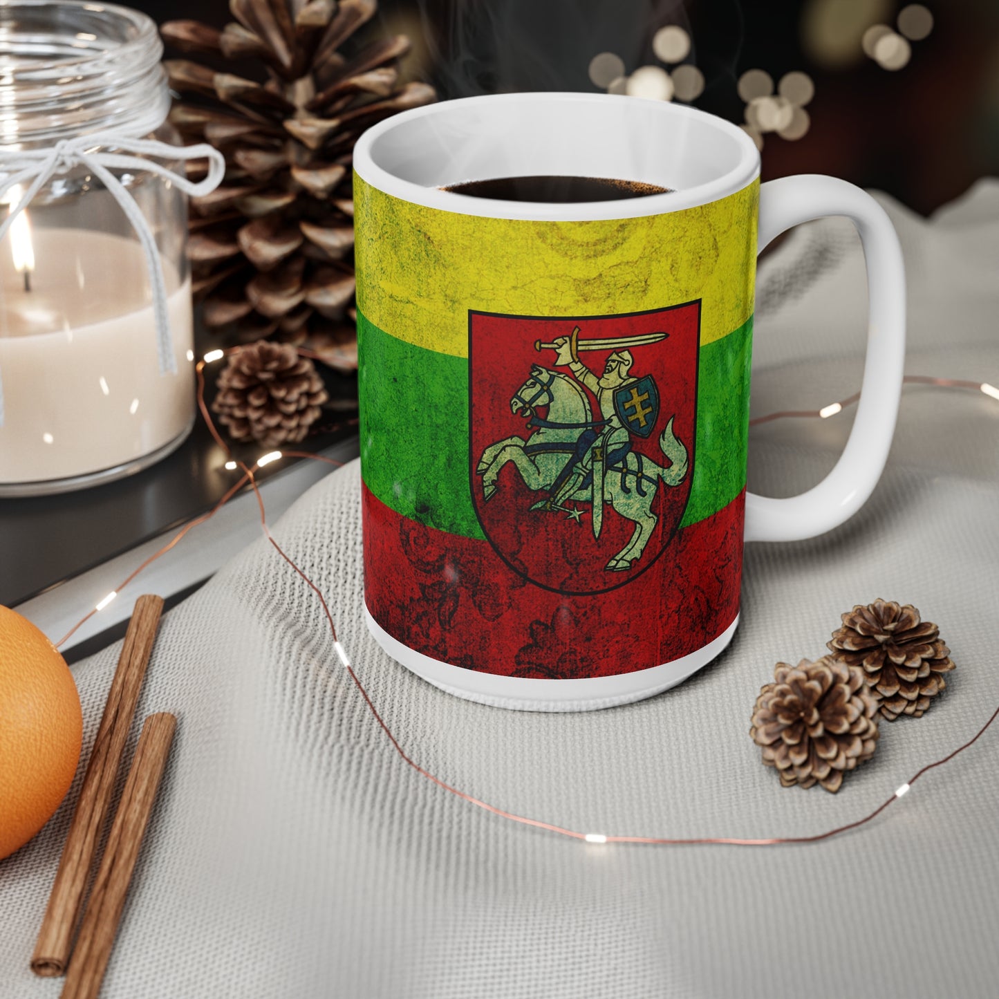 Lithuanian Flag Ceramic Coffee Mug - 11oz & 15oz