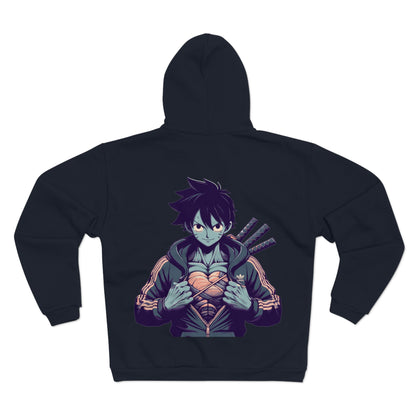 Warrior With Swords Unisex Hooded Zip Sweatshirt