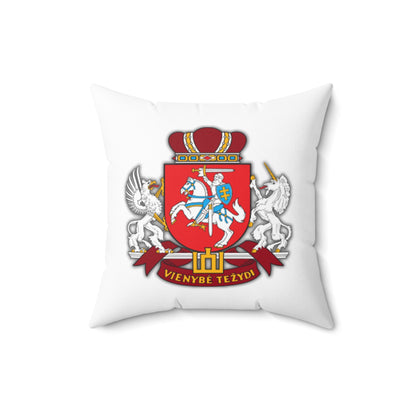 Heraldic Lithuania Square Pillow - Elegant Home Decor with VIENYBE TEZYDI Design