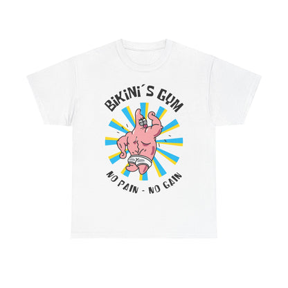 Bikini Bottom Gym Patrick Back White Unisex Heavy Cotton Tee