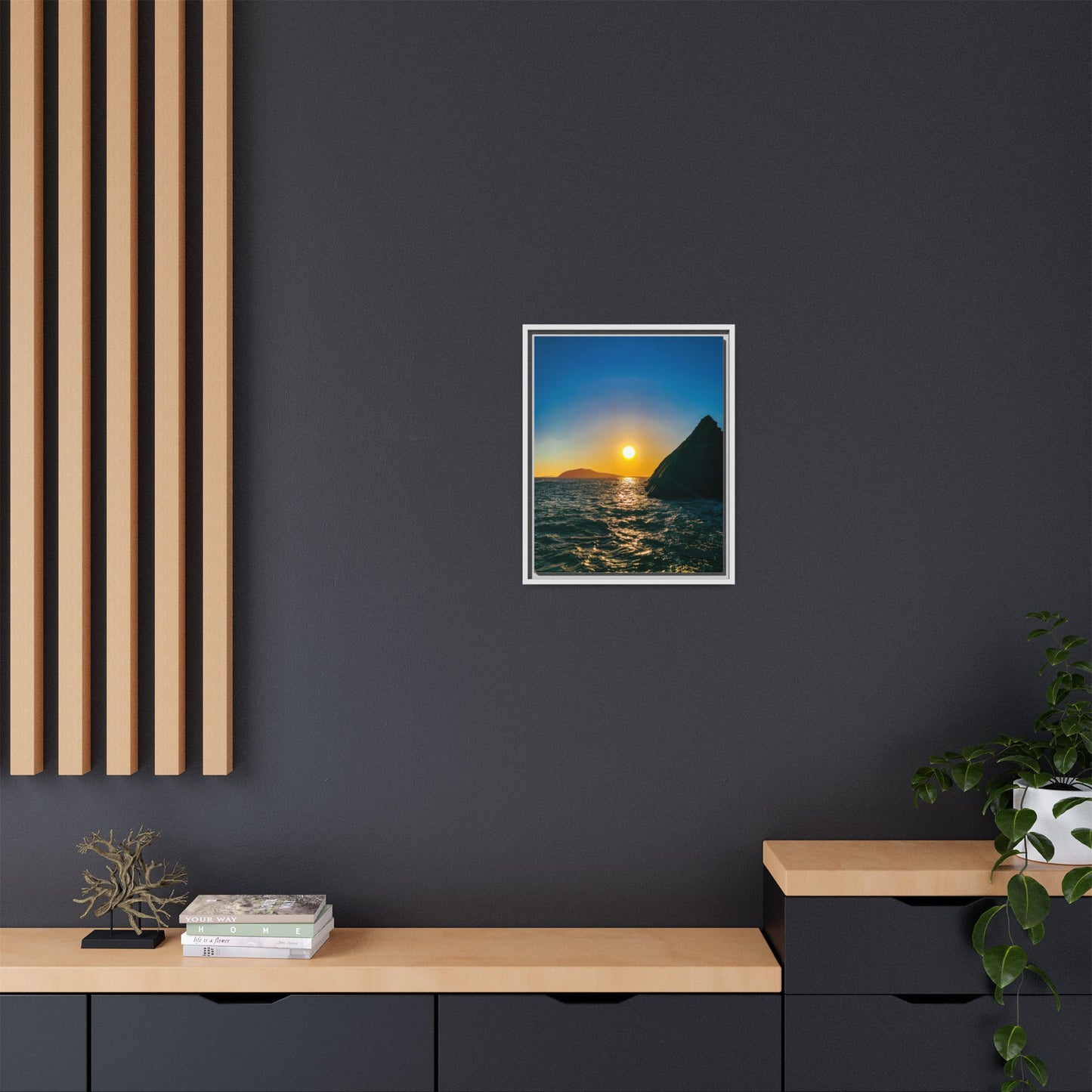 Dunquin Pier Sunset Matte Canvas, Framed (Multi-color)