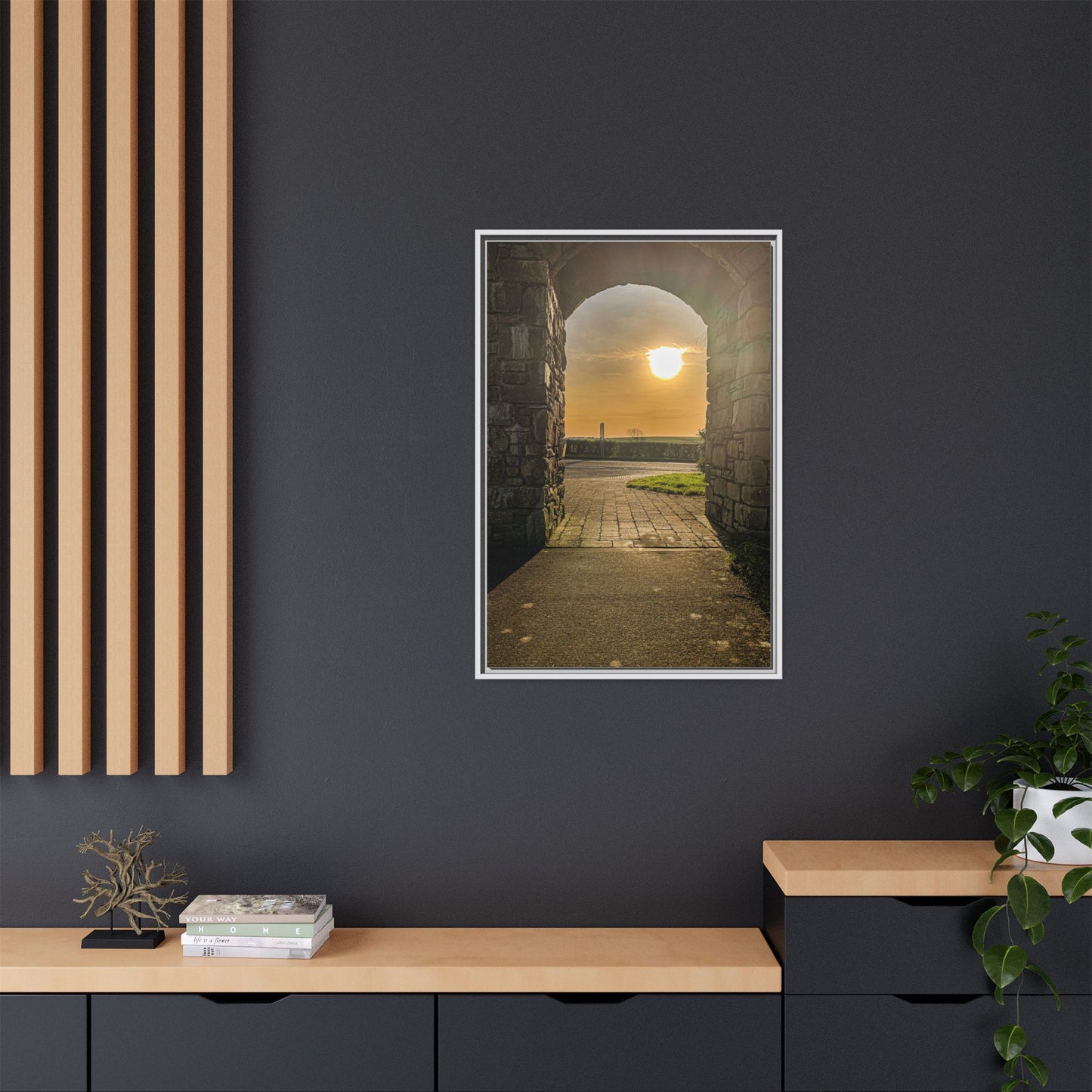 Pillars Matte Canvas, Framed (Multi-color)