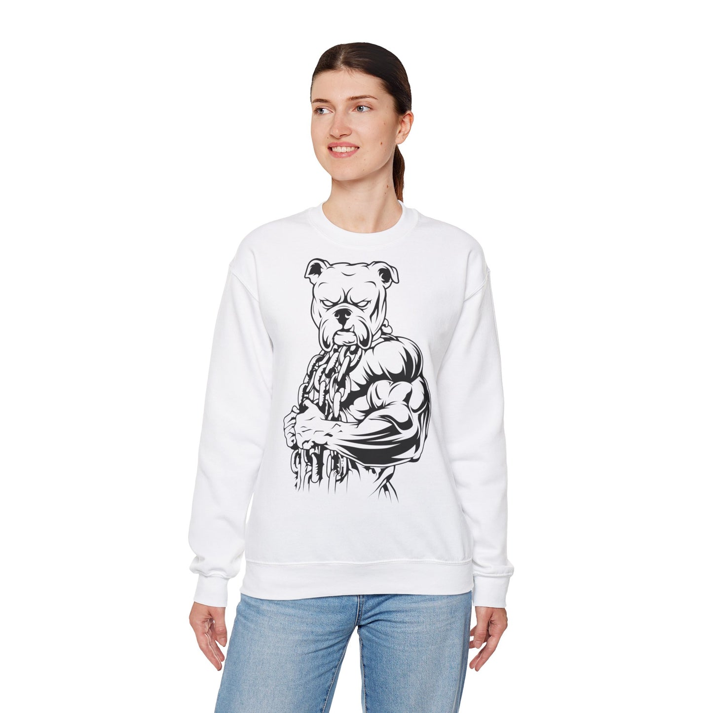 Muscle Bulldog Crewneck Sweatshirt - Unisex Heavy Blend™