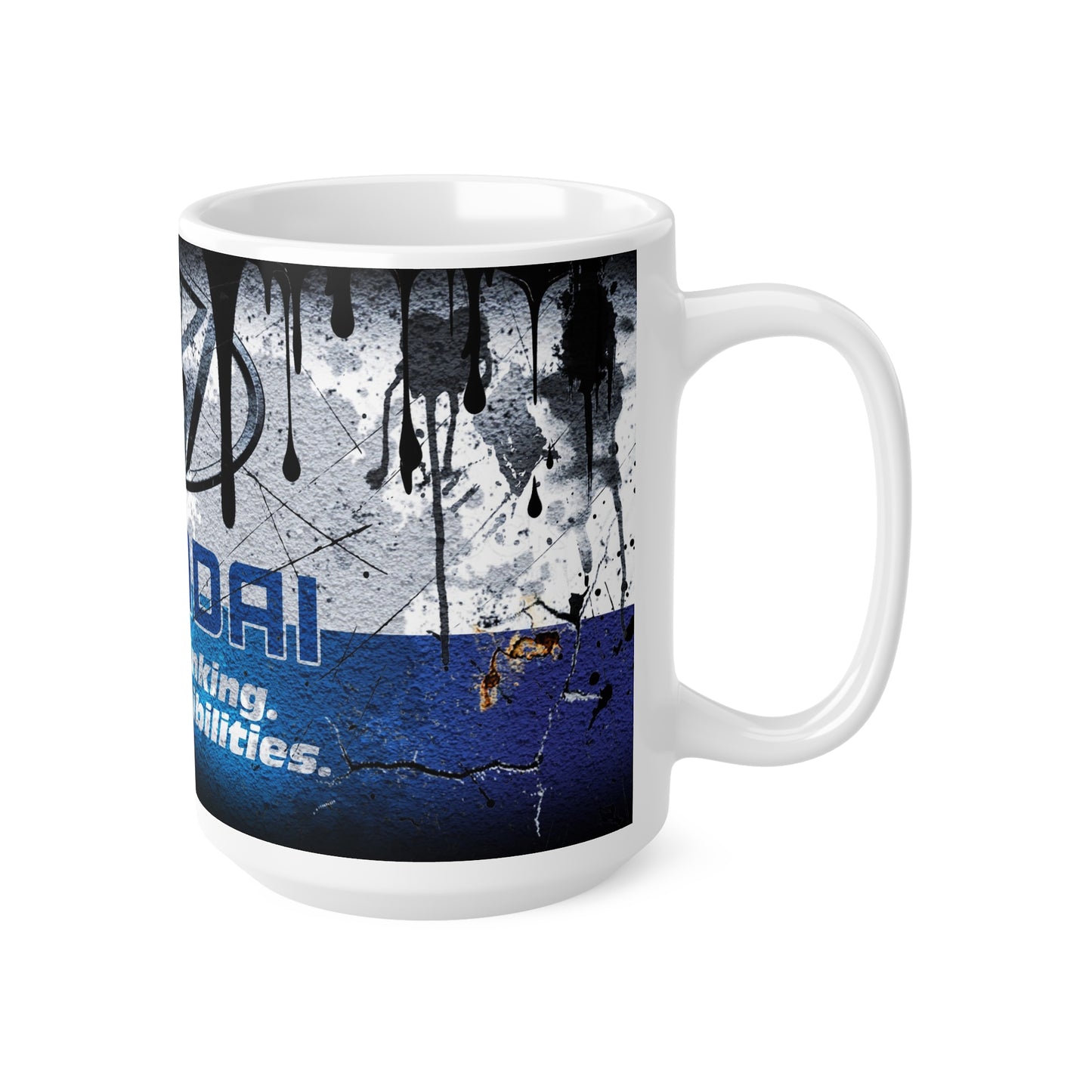 Hyundai-Inspired Ceramic Coffee Cups - 11oz & 15oz - "New Thinking, New Possibilities" Design