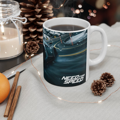 Racing-Inspired Ceramic Coffee Cups - 11oz & 15oz, Perfect for Car Enthusiasts