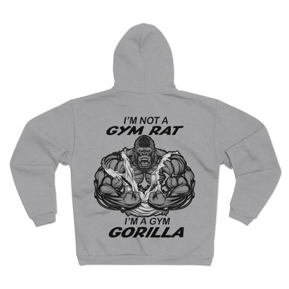Funny Gym Gorilla Unisex Hooded Zip Sweatshirt