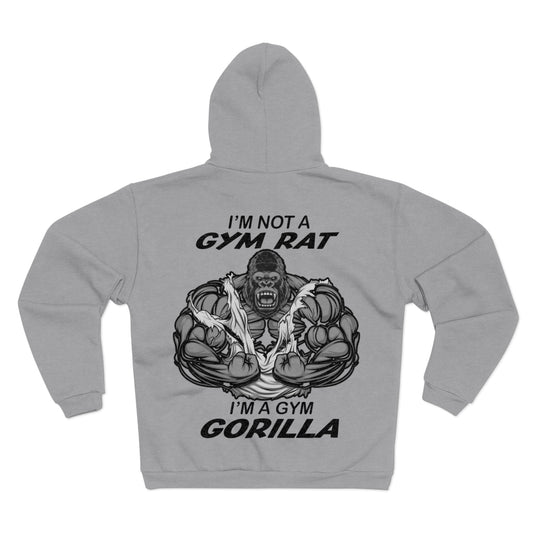 Funny Gym Gorilla Unisex Hooded Zip Sweatshirt