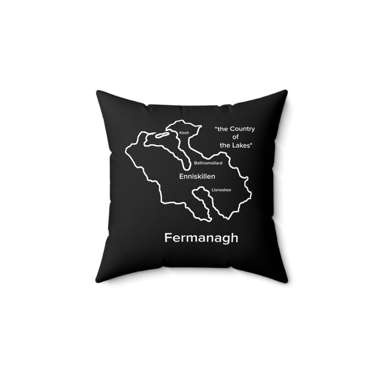 Fermanagh Spun Polyester Square Pillow Black Edition 4 Sizes
