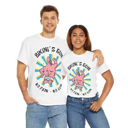 Bikini Bottom Gym Patrick Back White Unisex Heavy Cotton Tee