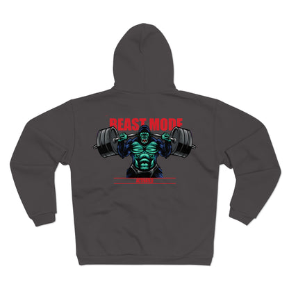 Beast Mode Unisex Zip Hoodie – Perfect for Fitness Enthusiasts and Gym Lovers