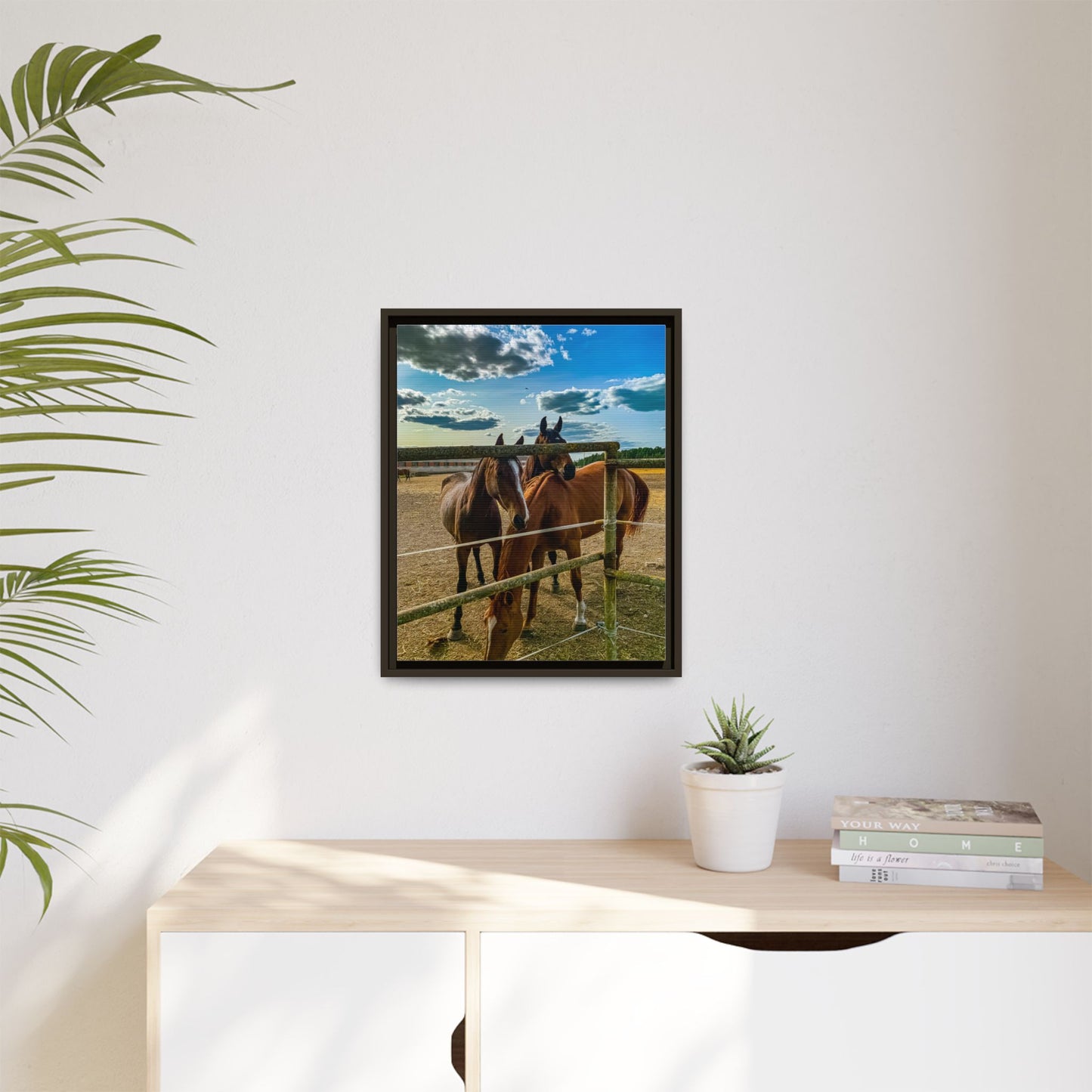 Horses Matte Canvas, Framed (Multi-color)