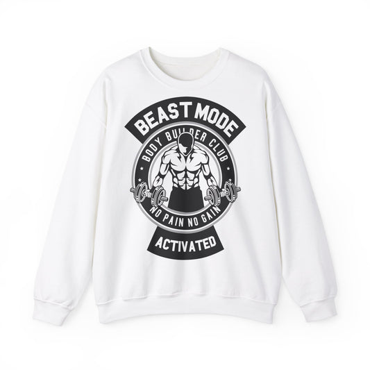 Beast Mode Crewneck Sweatshirt - Activated Body Builder Club