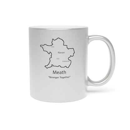 Meath County Metallic Colour Mug - Silver/Gold - Perfect Gift for Coffee Lovers