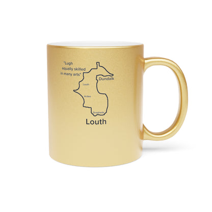 Louth County Metallic Colour Mug - Silver/Gold - Perfect Gift for Coffee Lovers