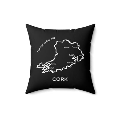 Cork Spun Polyester Square Pillow Black Edition 2 Sizes