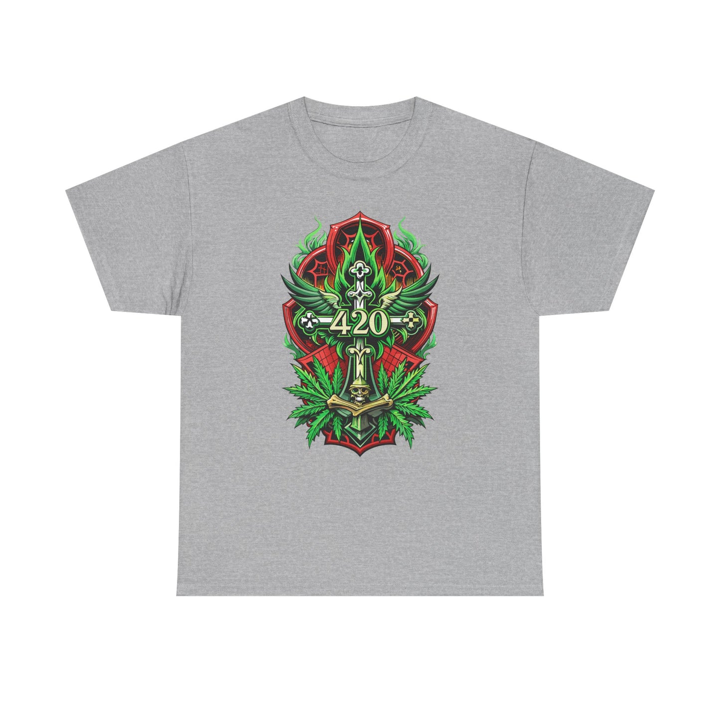 420 Cannabis Shield T-Shirt – Marijuana Leaf Stoner Graphic Tee