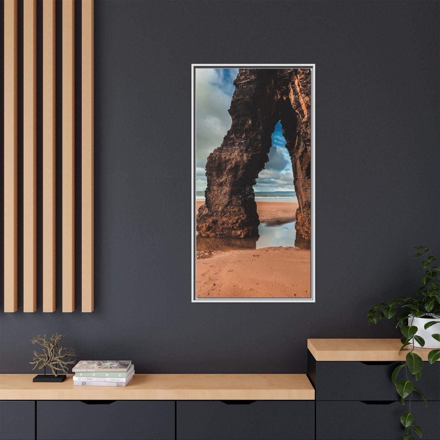 Ballybunion Cliff Matte Canvas, Framed (Multi-color)