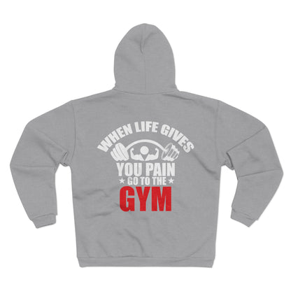 Motivational Gym Zip Sweatshirt for Fitness Enthusiasts