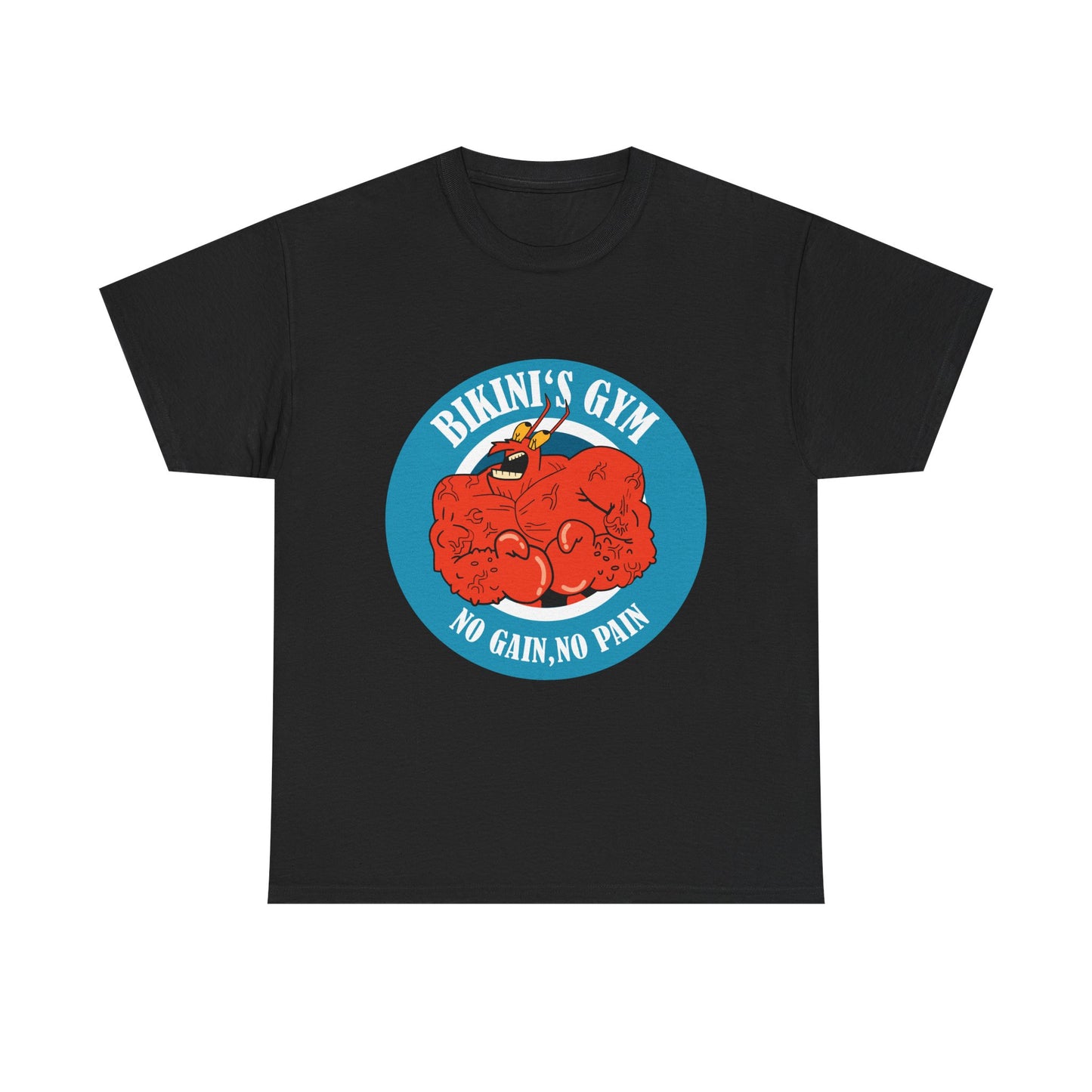 Mr Crab No Pain No Gain Black Unisex Heavy Cotton Tee