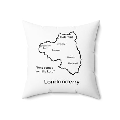 Londonderry Spun Polyester Square Pillow White Edition 4 Sizes