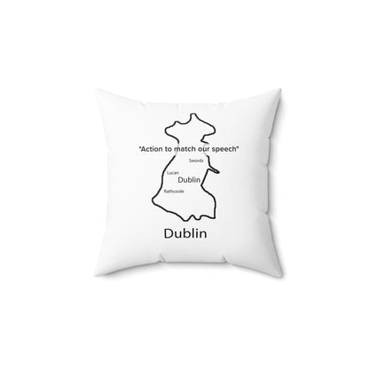 Dublin Spun Polyester Square Pillow White Edition 4 Sizes