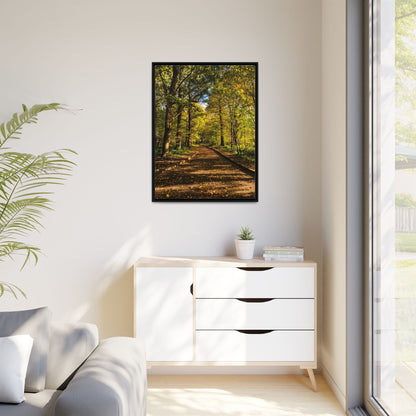Listowel Town Park Autumn Matte Canvas, Framed (Multi-color)