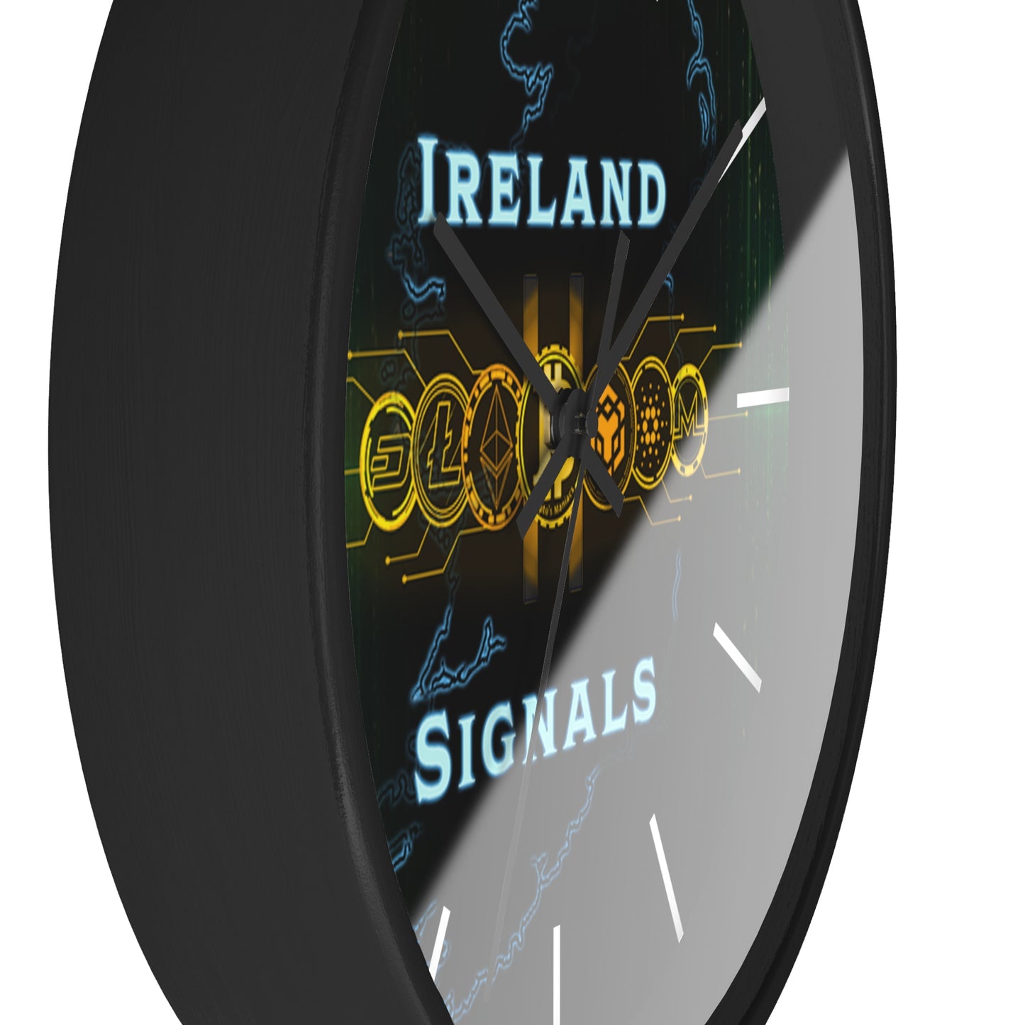 Ireland Signals Wall Clock — Celtic Tech Map Decorative Clock