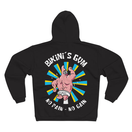 Funny Fitness Hoodie - 'Bikini's Gym - No Pain No Gain'