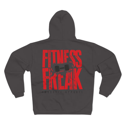 Fitness Freak Unisex Hooded Zip Sweatshirt | Perfect for Gym Lovers and CrossFit Enthusiasts