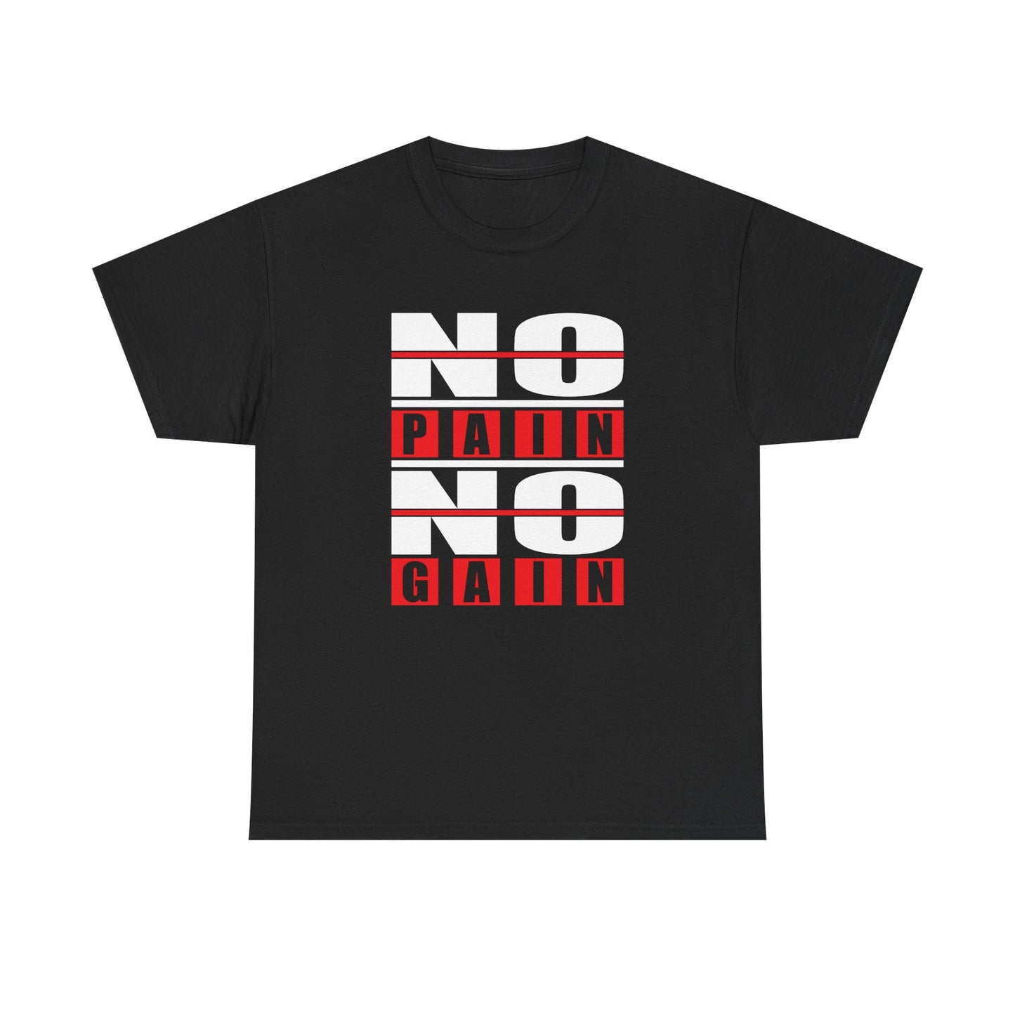 Motivational Fitness Tee - No Pain No Gain Unisex Heavy Cotton T-Shirt
