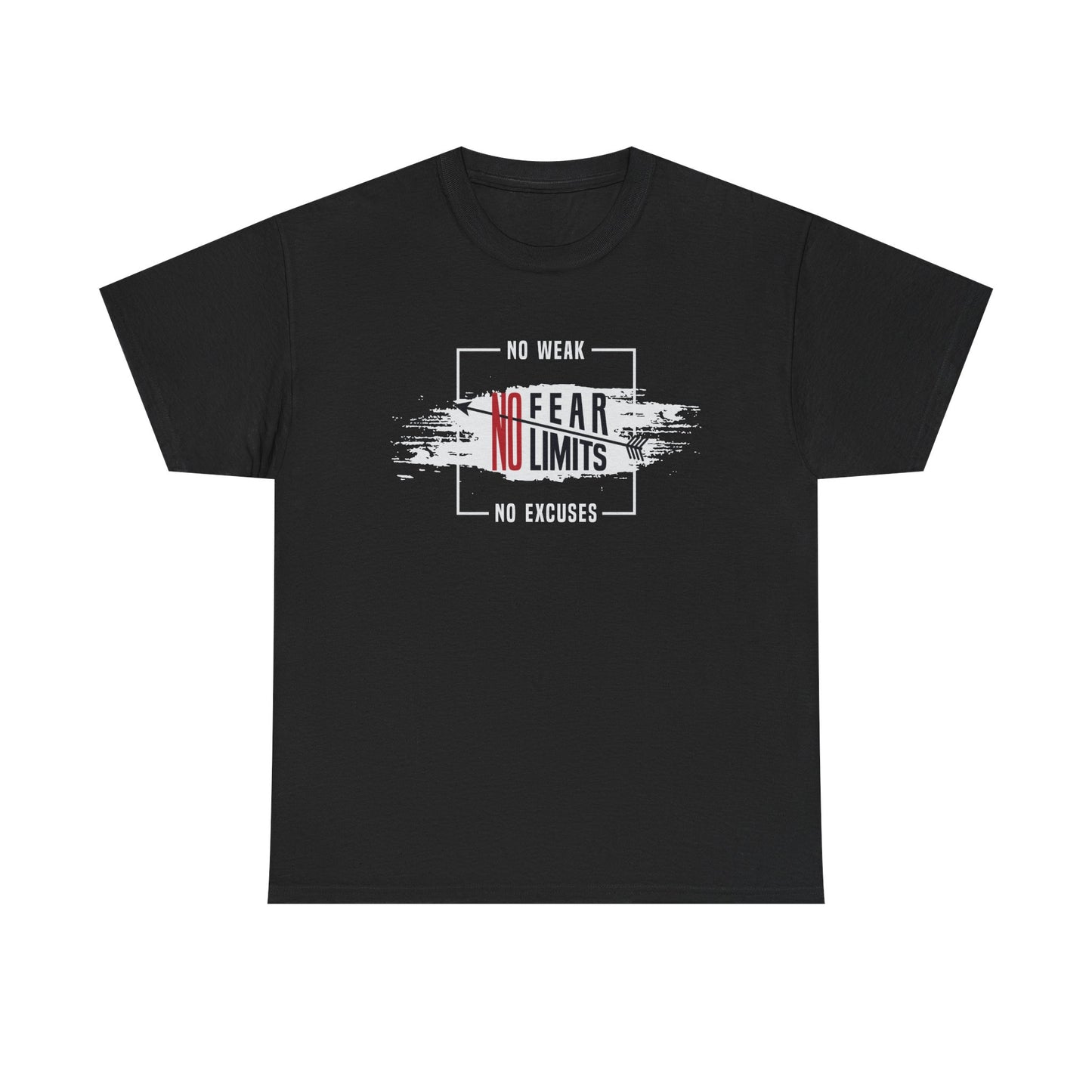 Motivational Unisex Heavy Cotton Tee - "No Fear, No Limits"