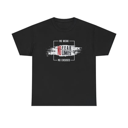 Motivational Unisex Heavy Cotton Tee - "No Fear, No Limits"