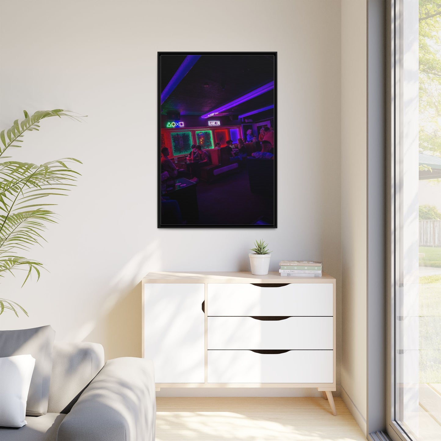 Mermaids Night Club Matte Canvas, Framed (Multi-color)