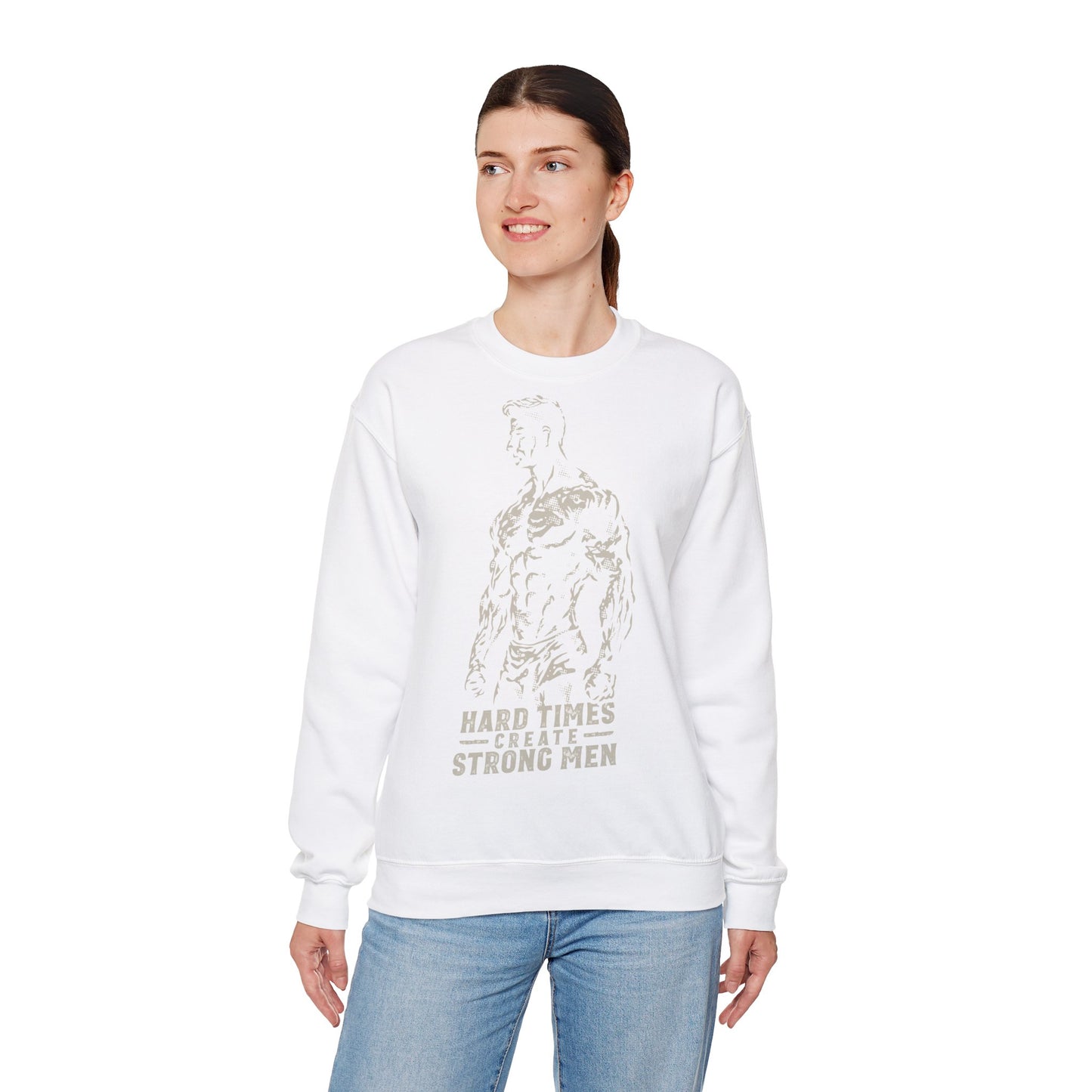 Unisex Heavy Blend™ Crewneck Sweatshirt - "Hard Times Create Strong Men" Inspirational