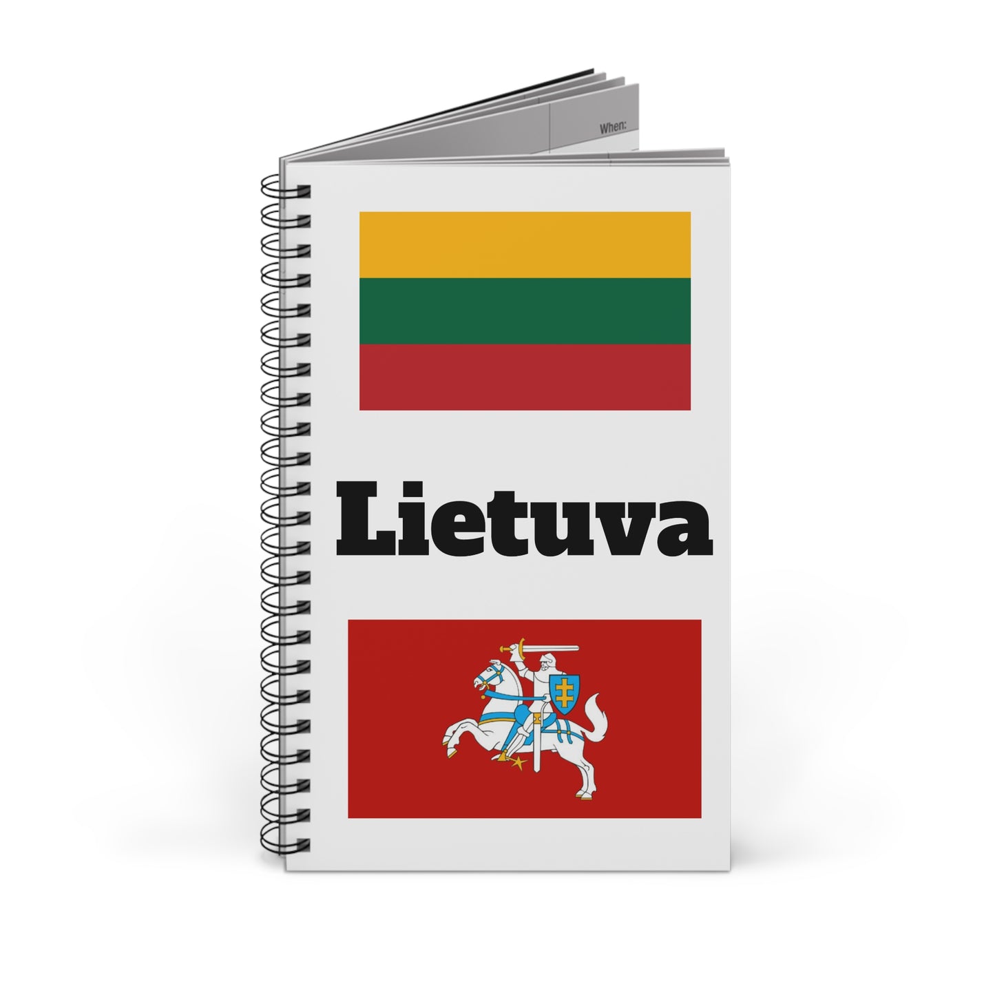 Lithuanian Pride Spiral Journal - Flag & Country Emblem Design