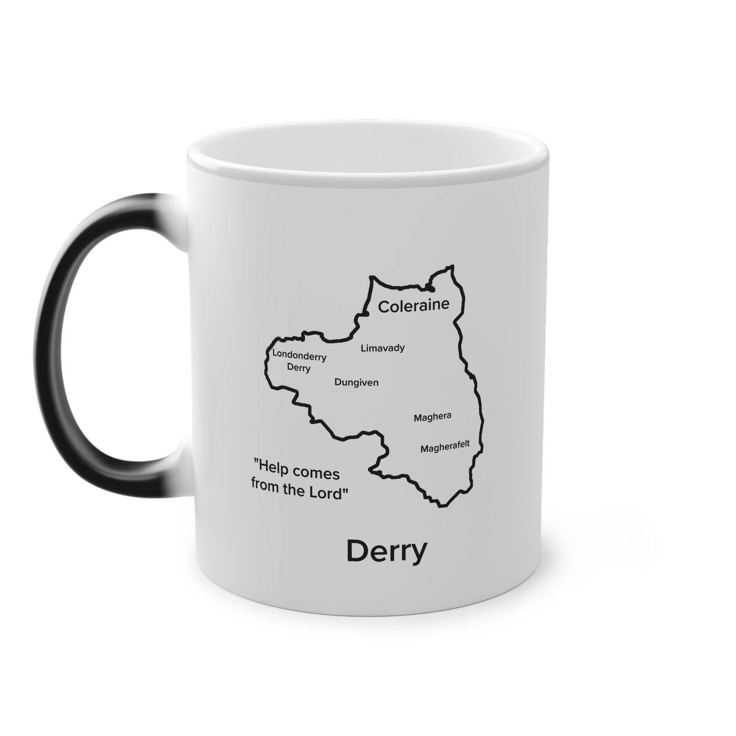 Derry Magic Mug: Color - Changing Coffee Cup with Artistic Map Design