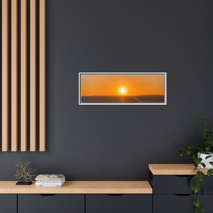 Sunset in Ocean Matte Canvas, Framed (Multi-color)