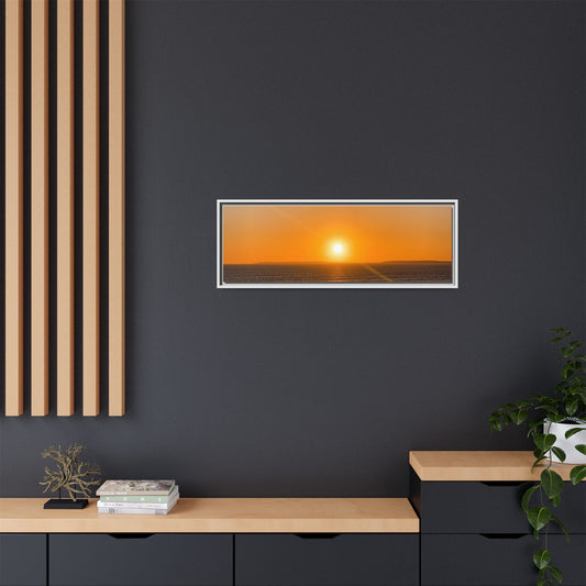 Sunset in Ocean Matte Canvas, Framed (Multi-color)