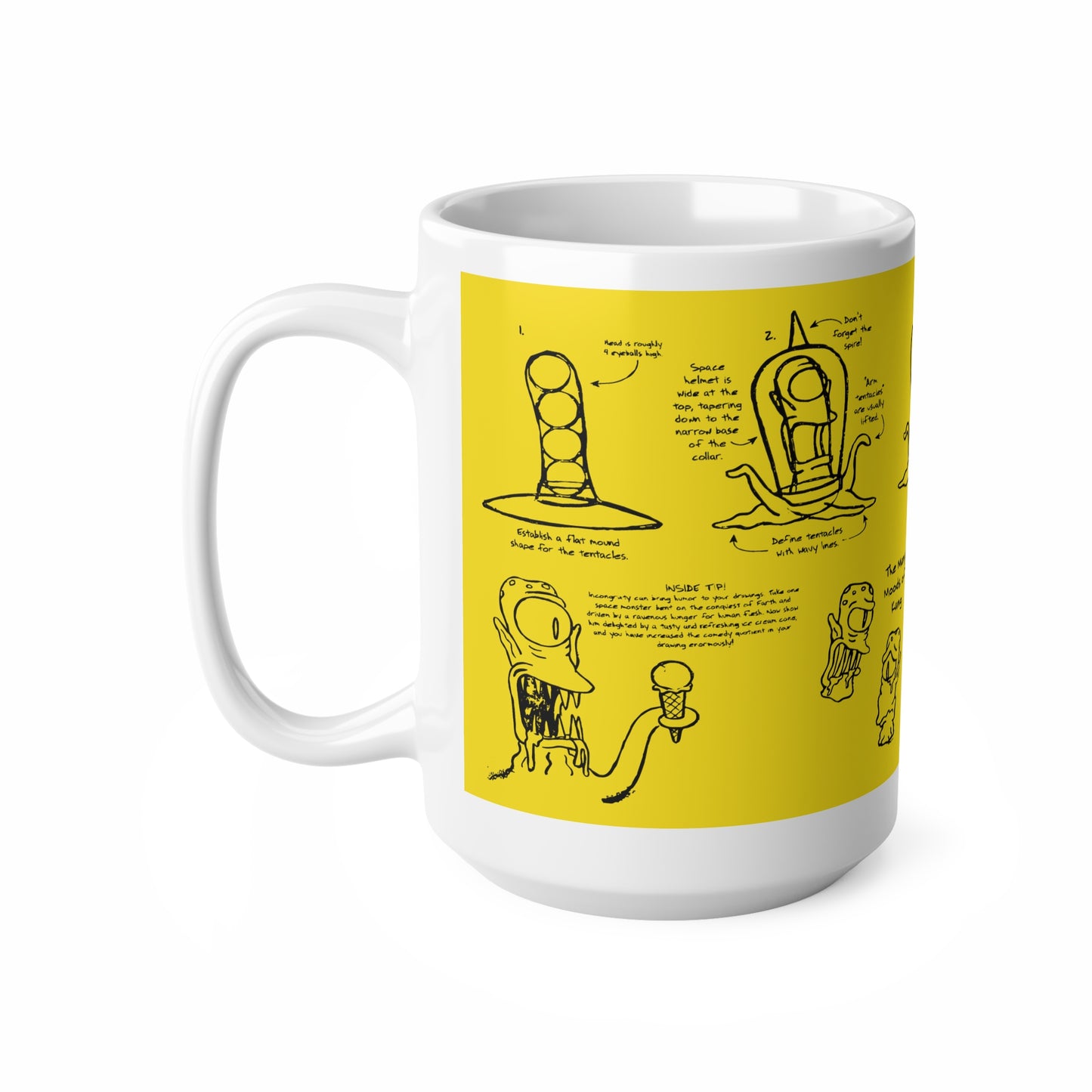 Whimsical Cartoon Ceramic Coffee Mug - Fun Kitchen Decor (11oz & 15oz)