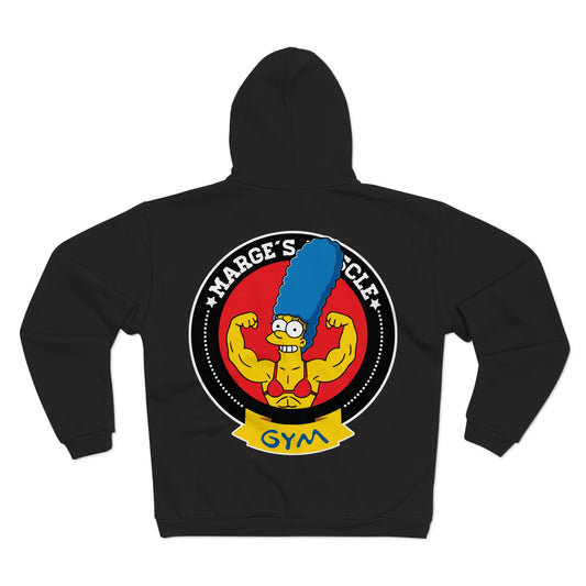 Marge's Muscle Gym Unisex Hooded Zip Sweatshirt - Funny Sweatshirt for Fitness Enthusiasts
