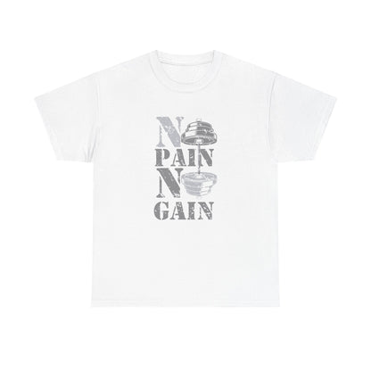 Unisex Heavy Cotton Tee - No Pain No Gain Fitness Shirt