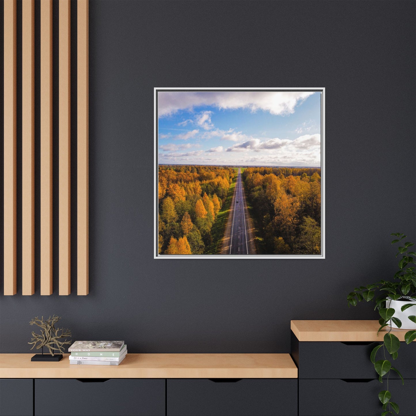 Somewhere In Lithuania Matte Canvas, Framed (Multi-color)