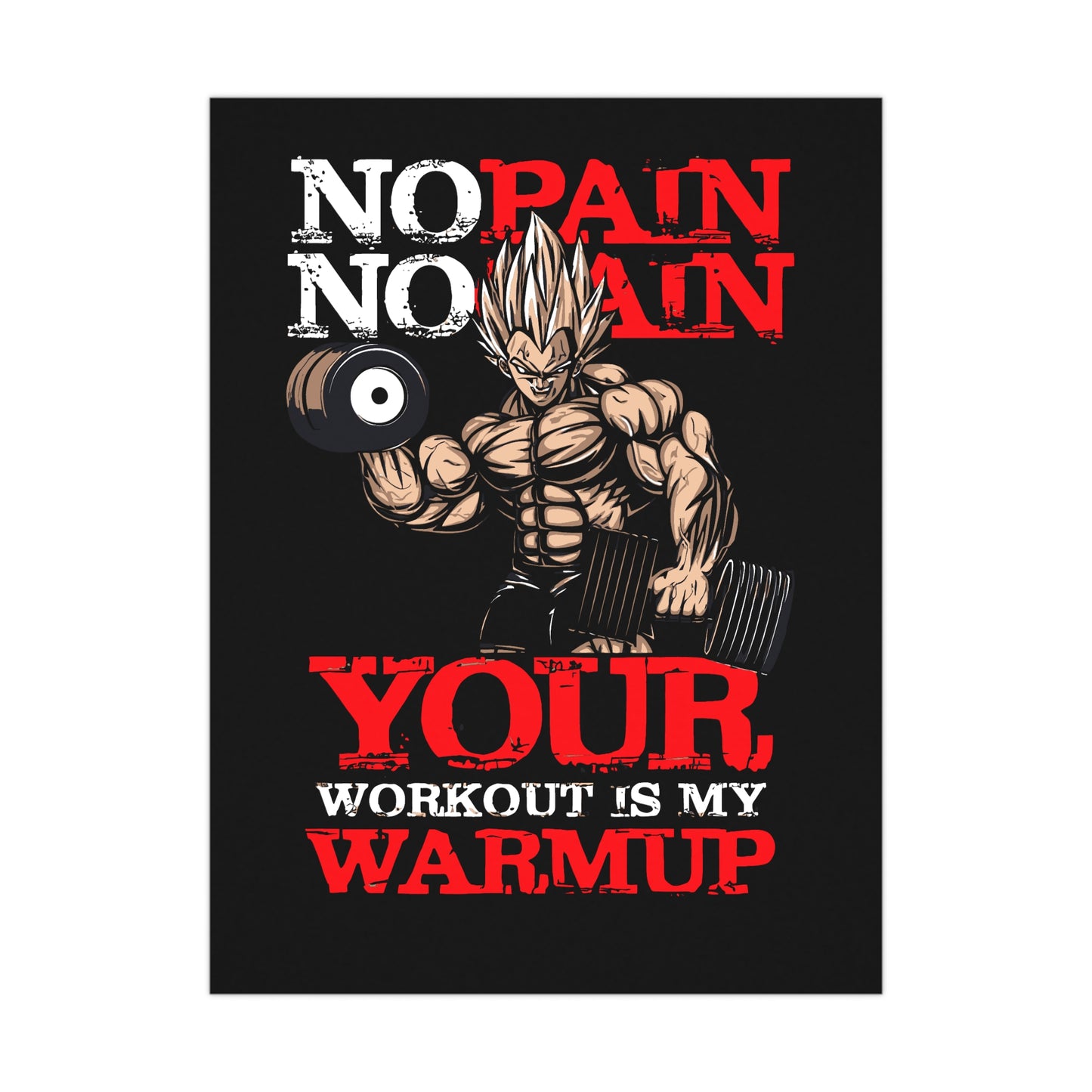 Motivational Workout Wall Art - No Pain No Gain Poster for Fitness Enthusiasts