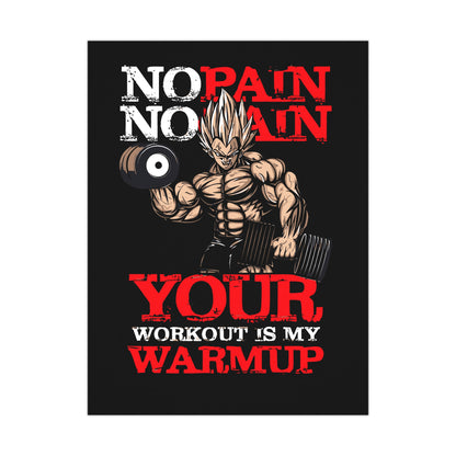 Motivational Workout Wall Art - No Pain No Gain Poster for Fitness Enthusiasts