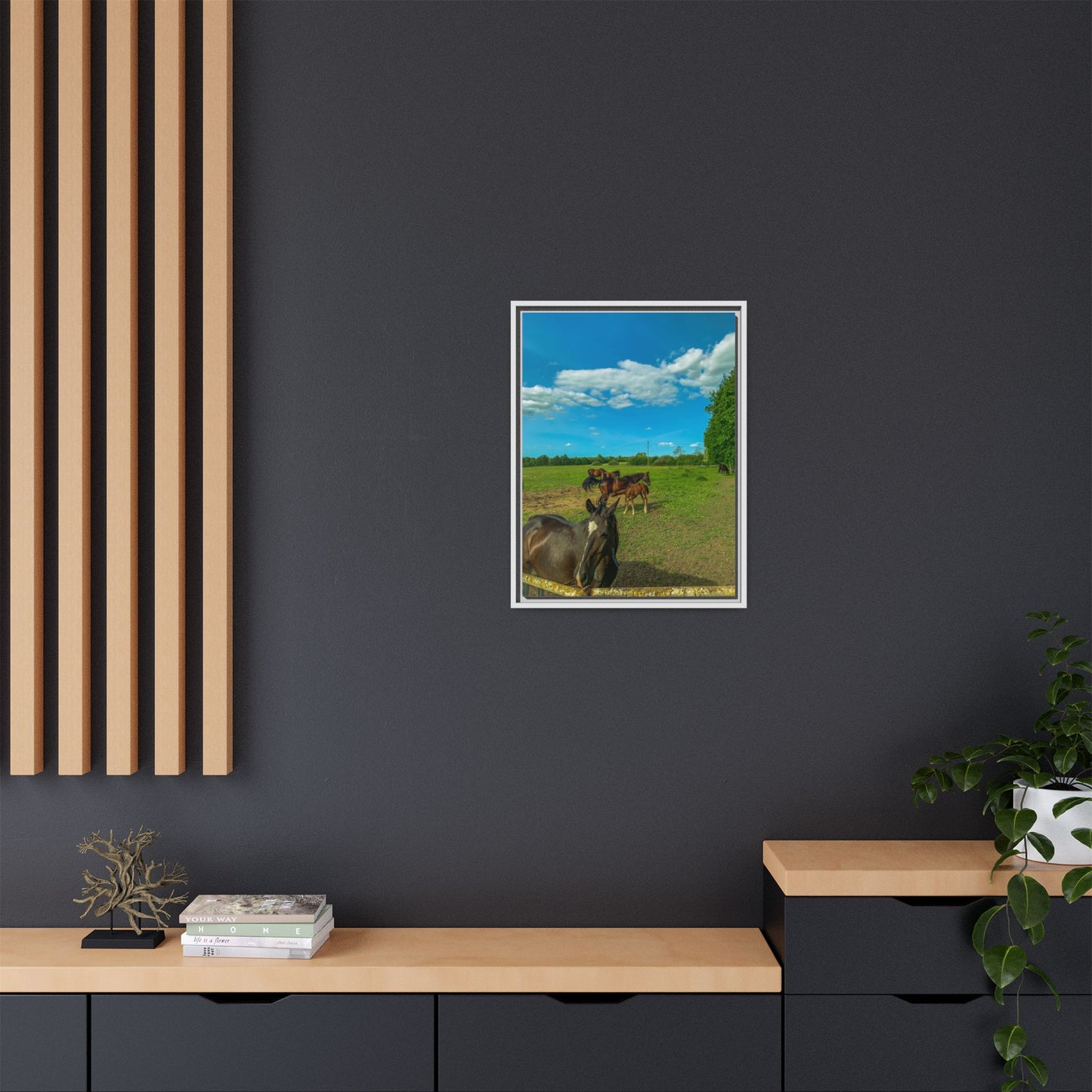 horses 2 Matte Canvas, Framed (Multi-color)
