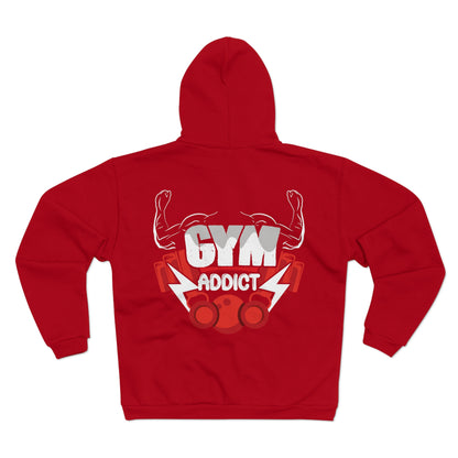 Gym Addict Unisex Hooded Zip Sweatshirt - Perfect for Fitness Enthusiasts