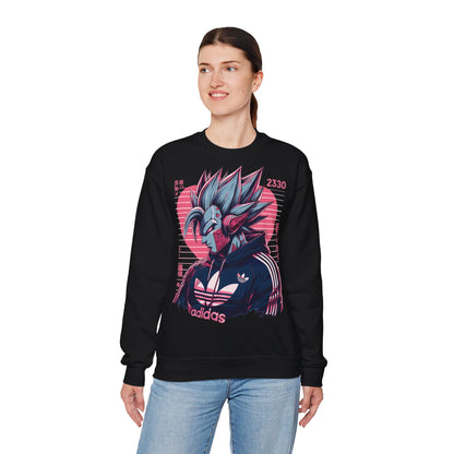 Futuristic Dragon Graphic Crewneck Sweatshirt - Unisex Heavy Blend™ - Perfect for Sci-Fi and Anime Fans