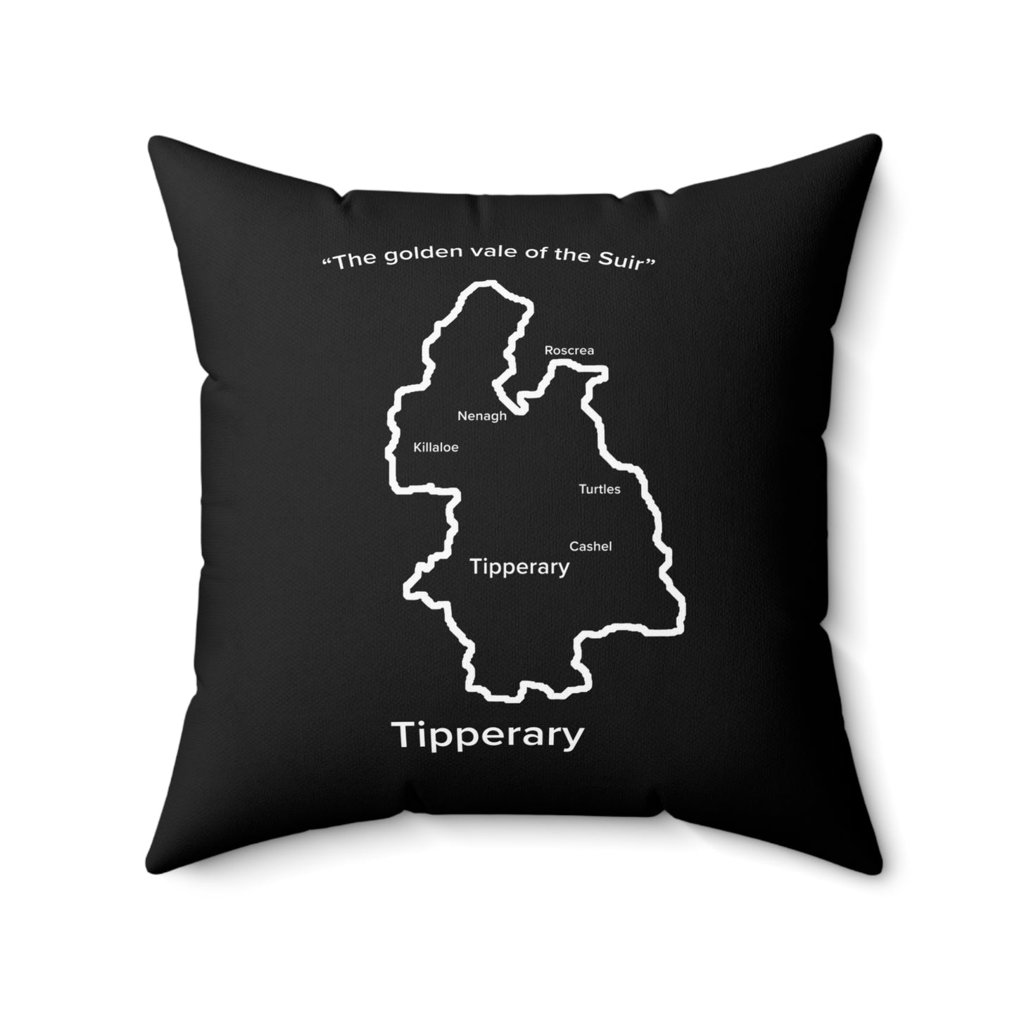 Tipperary Spun Polyester Square Pillow Black Edition 4 Sizes