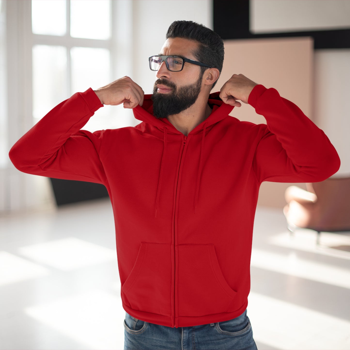 Motivational Zip Hoodie - "No Fear, No Limits, No Excuses"